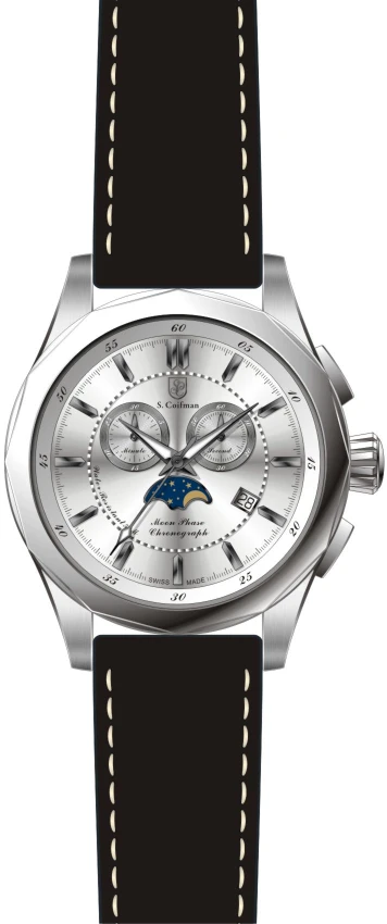S. Coifman Swiss Movement Moonphase Watch NEW S. Coifman Moon Phase Wrist Watch Model SC0441 Silver  main image 4